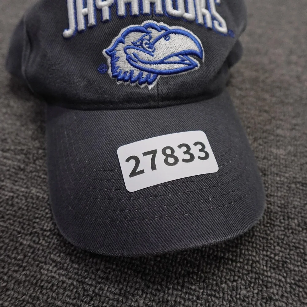 Kansas Jayhawks Hat Cap Strap Back One Size Blue NCAA Basketball Signatures